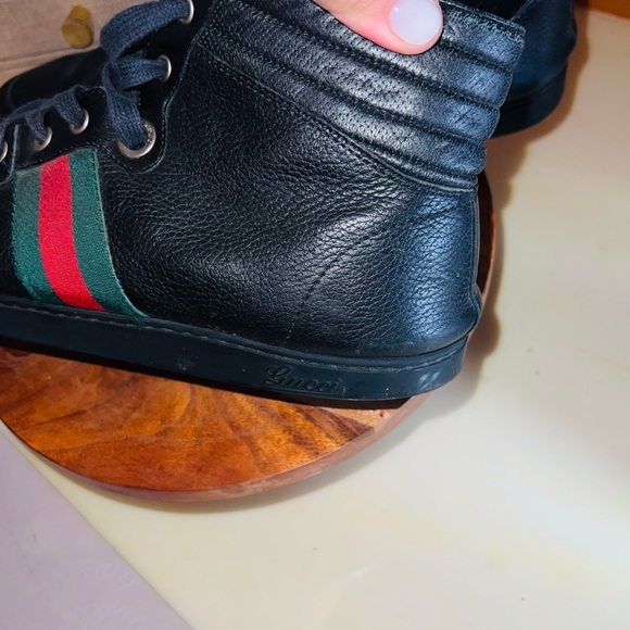 Vintage Men gucci coda high top sneakers in black leather - Picture 9 of 9
